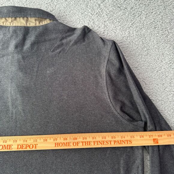 NEW LL Bean Sweater Mens Big & Tall XLT Extra Large Gray Polo Henley Herringbone - Picture 7 of 9
